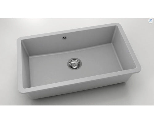 Chiuveta Bucatarie Cu O Cuva Fat Avangard 232 76x46 Cm Fara Picurator, Montare Sub Blat, Fatgranit Light Grey