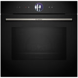 Cuptor incorporabil Bosch Seria 8 HMG7361B1, Electric, 67 l, Multifunctional, Functie microunde, 20 functii , Soft close, Crisp Finish, Air Fry, Home Connect, Autocuratare EcoClean Direct, Grill, Negru