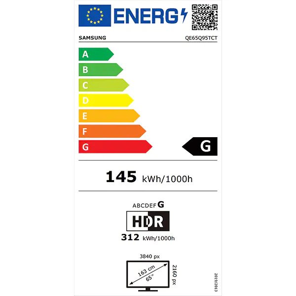 Televizor Samsung 65Q95T, 163 cm, Smart, 4K Ultra HD, QLED, Clasa G