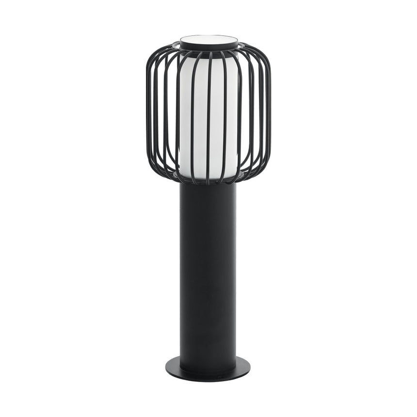 Stalp exterior, RAVELLO, EGLO, E27, 1x28W, otel zincat, negru, plastic, alb, 45 x 16.5 x 11.5 cm, IP44