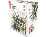 Instalatie luminoasa LED Emos by Legrand, 18 metri, 180 LED-uri cu lumina alba, calda si rece, cablu PVC negru, protectie IP44