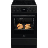Aragaz Electrolux LKR564201K, Electric, Plita vitroceramica, 4 zone de gatit, Cuptor electric multifunctional, SteamBake, Autocuratare catalitica, Grill electric, Clasa A, 50 cm, Negru