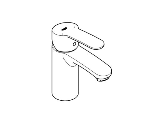 Baterie lavoar Grohe Eurostyle Cosmopolitan, monocomanda, 1/2", cartus ceramic, limitator debit, set evacuare cu tija, aerator, marimea S, Crom