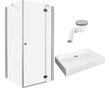 Set cabina de dus dreptunghiulara Radaway Torrenta KDJ cu cadita de dus si sifon, 120Lx90 cm, sticla transparenta, profil crom