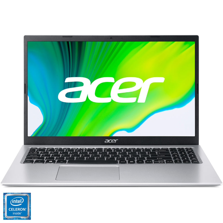 Laptop Acer Aspire 3 A315-35 cu procesor Intel® Celeron® N4500, 15.6", HD, 4GB, 256GB SSD, Intel UHD Graphics, No OS, Pure Silver