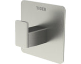 Cuier pentru baie Tiger Pull Square, 1 agatatoare, montaj prin lipire, inox