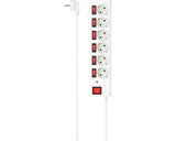 Prelungitor Hama 00223157, cu intrerupatoare individuale iluminate, 6 prize, protectie la supratensiune, impamantare, H05VV-F3G1.5, 1.4 m, Alb