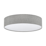 Plafoniera Pasteri, EGLO, 3XE27, otel, alb, material textil, gri, alb, 57 x 15 cm