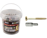 Holsuruburi Universale Cu Cap Inecat Torx Connex 5x60 Mm Otel Zincat Galben, 240 Bucati, Incl. Bit Torx 25mm