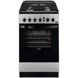 Aragaz Zanussi ZCG512H1SA, 4 arzatoare, Gaz, Aprindere electrica ,Grill, 50 cm, Argintiu