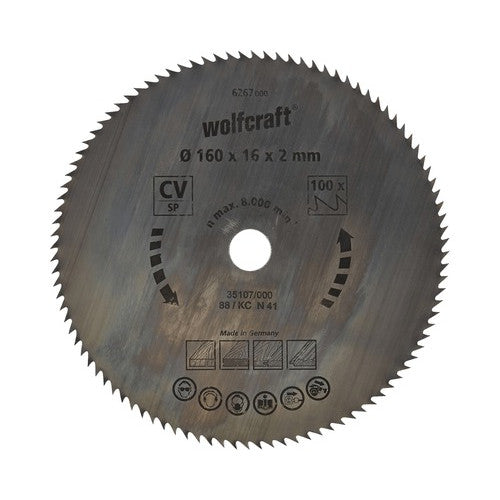 Disc fierastrau circular, Ø160x2x16 mm 100 dinti, Wolfcraft