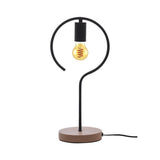 Lampa de masa, Rabalux, Metal\Lemn, Negru\Maro, 42x20 cm