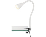 Lamp de birou Briloner Elasti, cu clema de fixare, GU10, 3W, bec LED inclus, Alb, Clasa energetica F