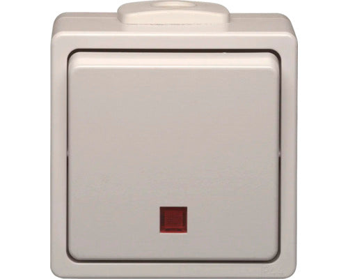 Intrerupator Simplu N&l Elektrotechnik Ip54 Alb, Cu Lumina, Montaj Aplicat