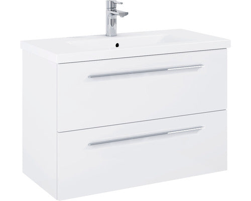 Set Mobilier Eliana 60 cm, Include baza Lavoar si Lavoar, Alb