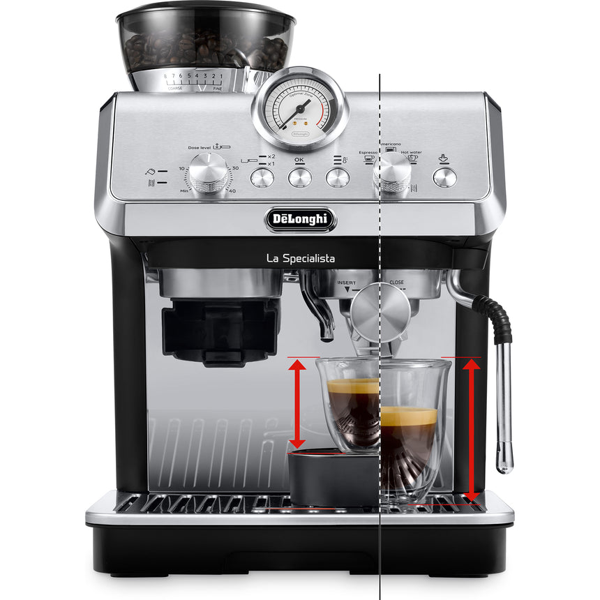 Espressor manual De'Longhi La Specialista ARTE EC9155.MB, 1400 W, 15 bari, Negru argintiu