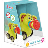 Jucarie Bebelusi BamBam, Elefant pe Roti, Multicolor