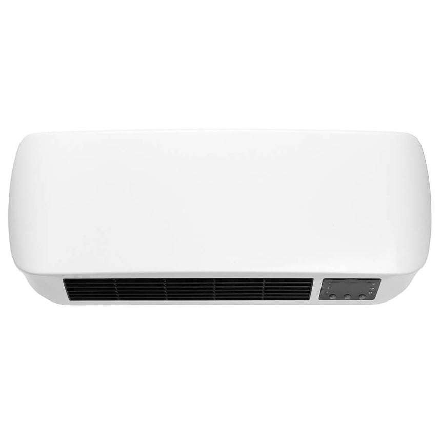 Aeroterma de perete Eurom, WH2018, tehnologie Ceramica, temperatura reglabila 10-35°C, 2 trepte putere, functie Open Window, display LED, timer si timer saptamanal, protectie supraincalzire, 2000 W, telecomanda si kit de instalare incluse, alb
