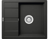 Chiuveta Bucatarie Cu O Cuva Schock Ronda D-100 58x50 Cm, Cu Picurator, Reversibila, Cristalite Nero