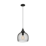 Pendul vintage Straiton, EGLO, 1xE27, otel, negru, 110 x 28 cm, inaltime reglabila