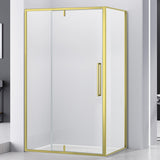 Cabina dus dreptunghiulara Belform Fortuna, 100x80 cm, cu usa batanta, profil auriu mat