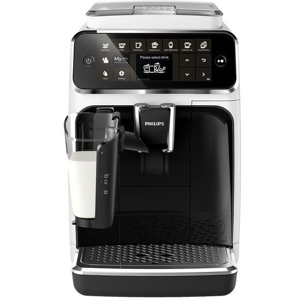 Espressor Automat PHILIPS LatteGo Seria 4300 EP4343/51, 1.8l, 1500W, 15 bar, Alb-Negru