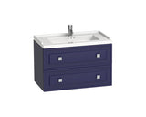 Set Rustica Baza Lavoar si Lavoar, 2 Sertare, MDF, 100 cm, Albastru