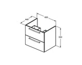 Mobilier suspendat Ideal Standard Tempo, PAL, 61x56.5 cm, Alb lucios