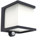 Aplica cu panou solar Lutec Doblo, senzor de miscare, 7.5W, 500 lm, 1500 mAh, lumina alba neutra (4000K), IP54, Gri