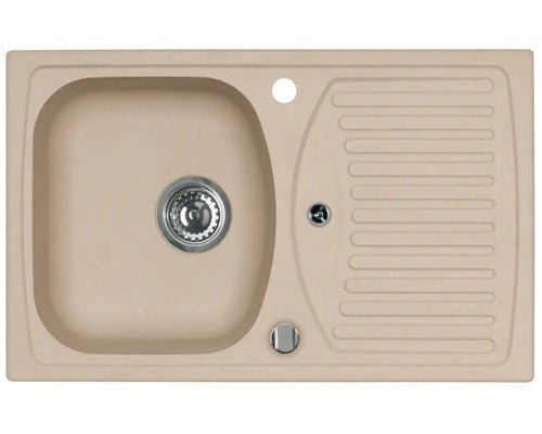 Chiuveta Bucatarie Granital Cu O Cuva Alveus Record 30, 78x48 Cm, Cu Picurator, Beige