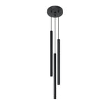 Lampa suspendata Pastelo negru otel 3 becuri tub modern de interior