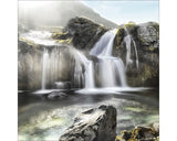 Tablou Sticla Black & White Waterfall 80x80 Cm