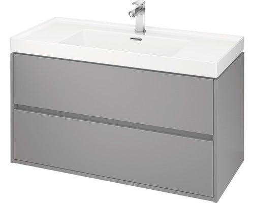 Baza Lavoar Baie Cersanit Crea, 2 Sertare, MDF, 99,4 cm, Gri Mat Fara Lavoar