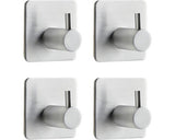 Cuier Baie, 1 Agatatoare, Montaj Prin Lipire, Inox Mat, Set 4 Bucati