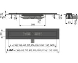Rigola Dus Fara Gratar ALCA APZ101 LOW 300 mm Negru Mat