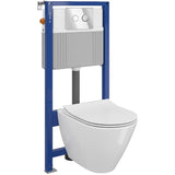 Toaleta Cersanit City Oval CleanON, Cersanit Aqua B32, capac soft and slim, capacitate 9 L, crom lucios