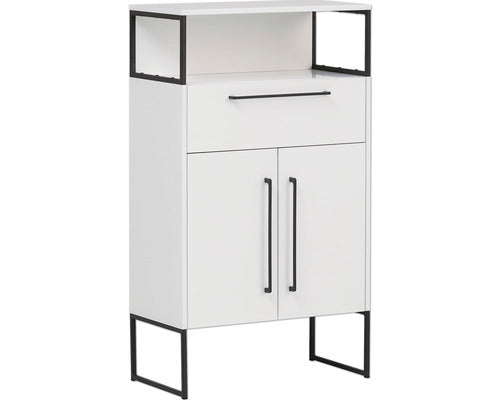 Dulap Baie Asezat Limone U650, 2 Usi 1 Sertar, PAL, 112,5x65,2 cm, Alb Creta