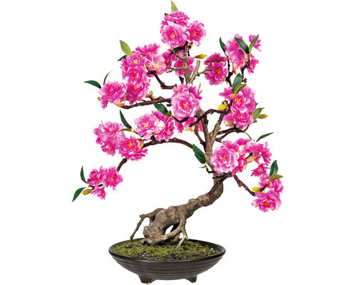 Planta Artificiala Bonsai Cerasum In Ghiveci H 50 Cm Roz