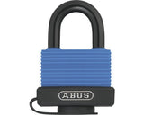 Lacat Alama Plastifiata Abus Outdoor Security 50mm, Belciug Ø8mm, 2 Chei, Albastru