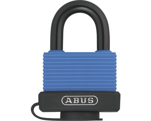 Lacat Alama Plastifiata Abus Outdoor Security 50mm, Belciug Ø8mm, 2 Chei, Albastru