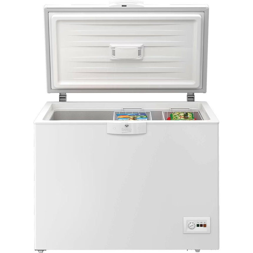 Lada frigorifica Beko HSM29540, 298 l, Clasa E, Conditii extreme, Yala, Alb