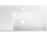 Lavoar ceramica Jungborn Quattro 81 cm, polita stanga, alb lucios