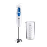 Blender de mana Braun MQ20.001MWH, Doua viteze, 600 W, Recipient 600 ml, Alb