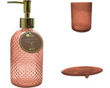Set Dozator Sapun Lichid, Sapuniera Si Pahar Terracotta Sticla