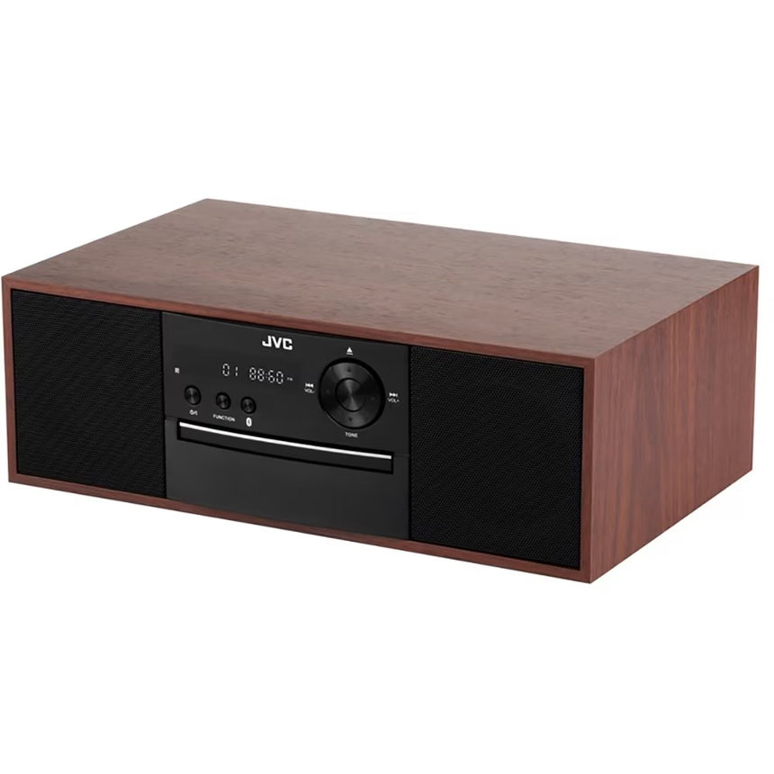 Microsistem audio JVC RD-E761, 16 W, Bluetooth, FM, player CD, USB, conversie CD audio in mp3, intrare AUX, Lemn