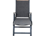 Sezlong Plaja Extensibil Garden Place Aspect Lemn 174x74 Cm Negru