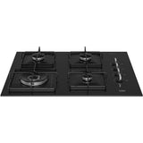Plita incorporabila Beko BISW65120SB, Gaz, 4 arzatoare, Siguranta plita, Aprindere integrata, High-Efficiency Gas Burner, Side Knob Control, 65 cm, Negru