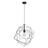 Pendul vintage STRAITON, EGLO, E27, 1x60W, otel, negru, 110 x 51.5 cm, inaltime reglabila