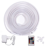 Furtun luminos LED neon flexibil, rola 5 m, multicolor, 48 Led-uri/m, IP65, include transformator si telecomanda
