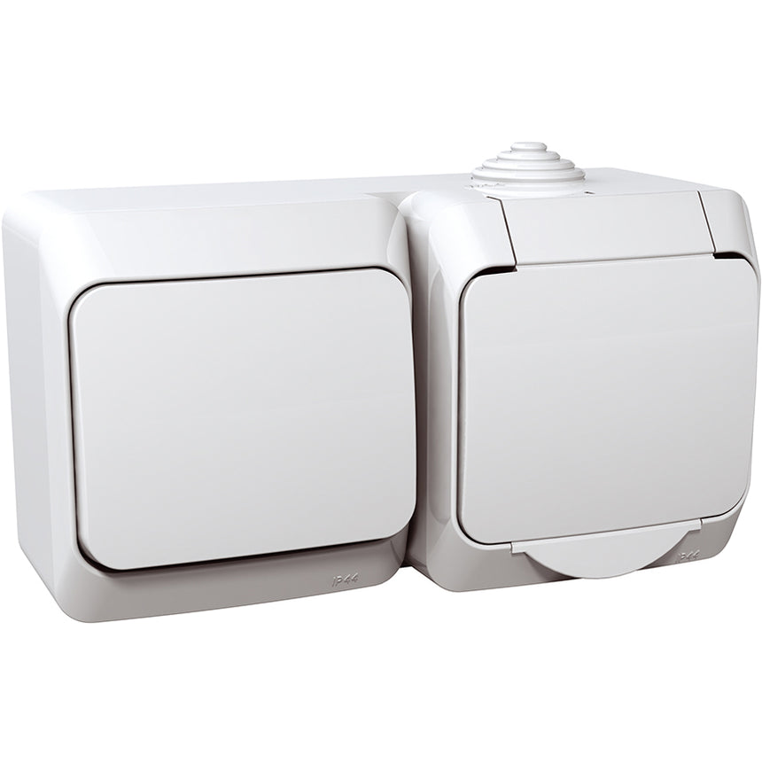 Priza si intrerupator simplu Schneider Cedar WDE000500, IP44